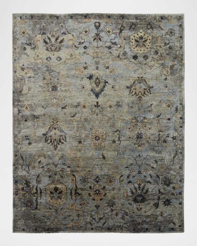 Cyan Sky Hand-Knotted Rug, 12' x 15'